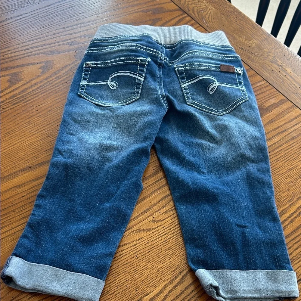 Justice Blue Kids Jeans with Gray Waistband